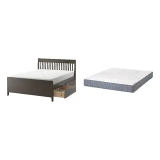 IDANÄS/VALEVÅG Bed with 24cm thick mattress, pocket sprung, foam,5 comfort zones, extra firm