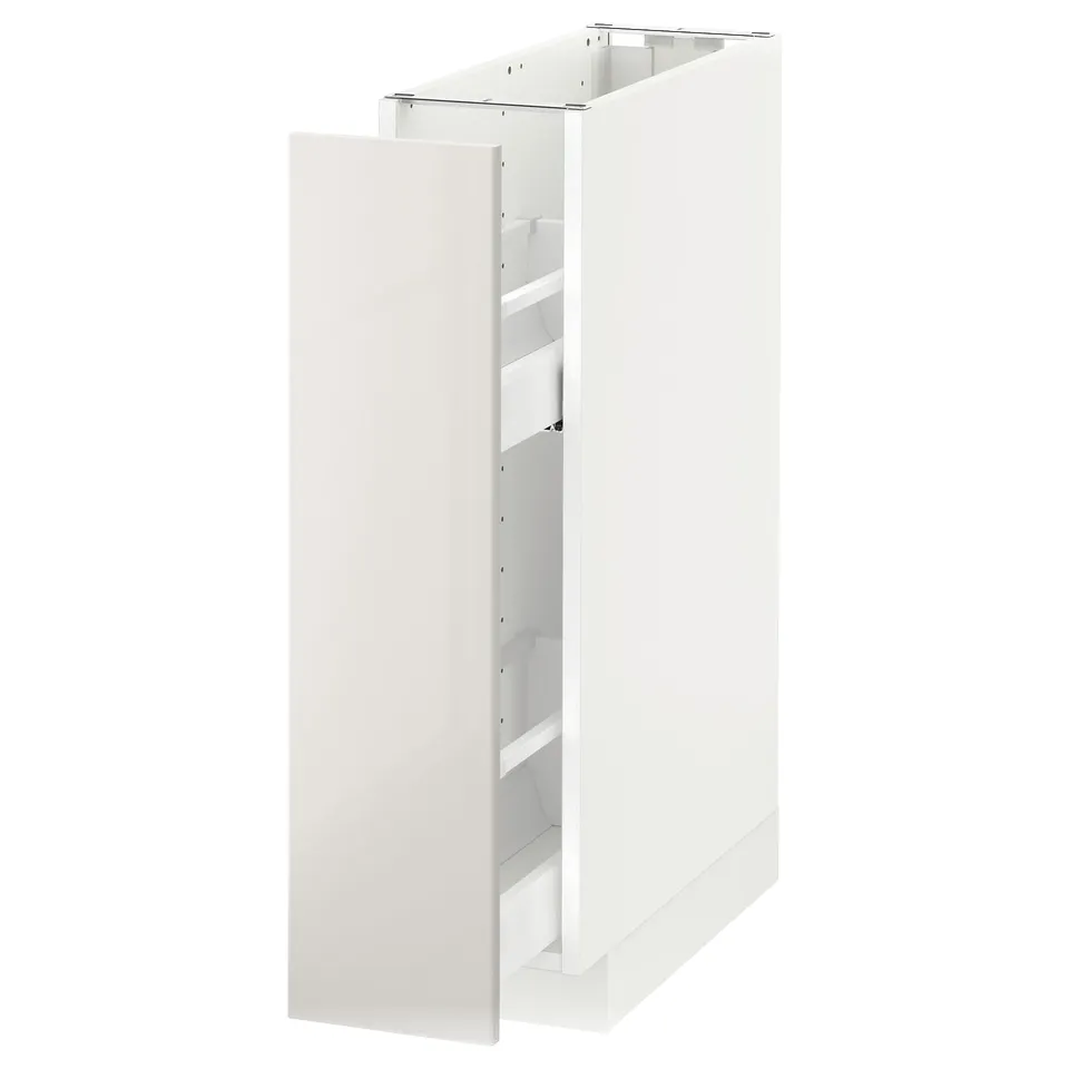 White METOD kitchen cabinet, sleek modern design with high gloss finish.