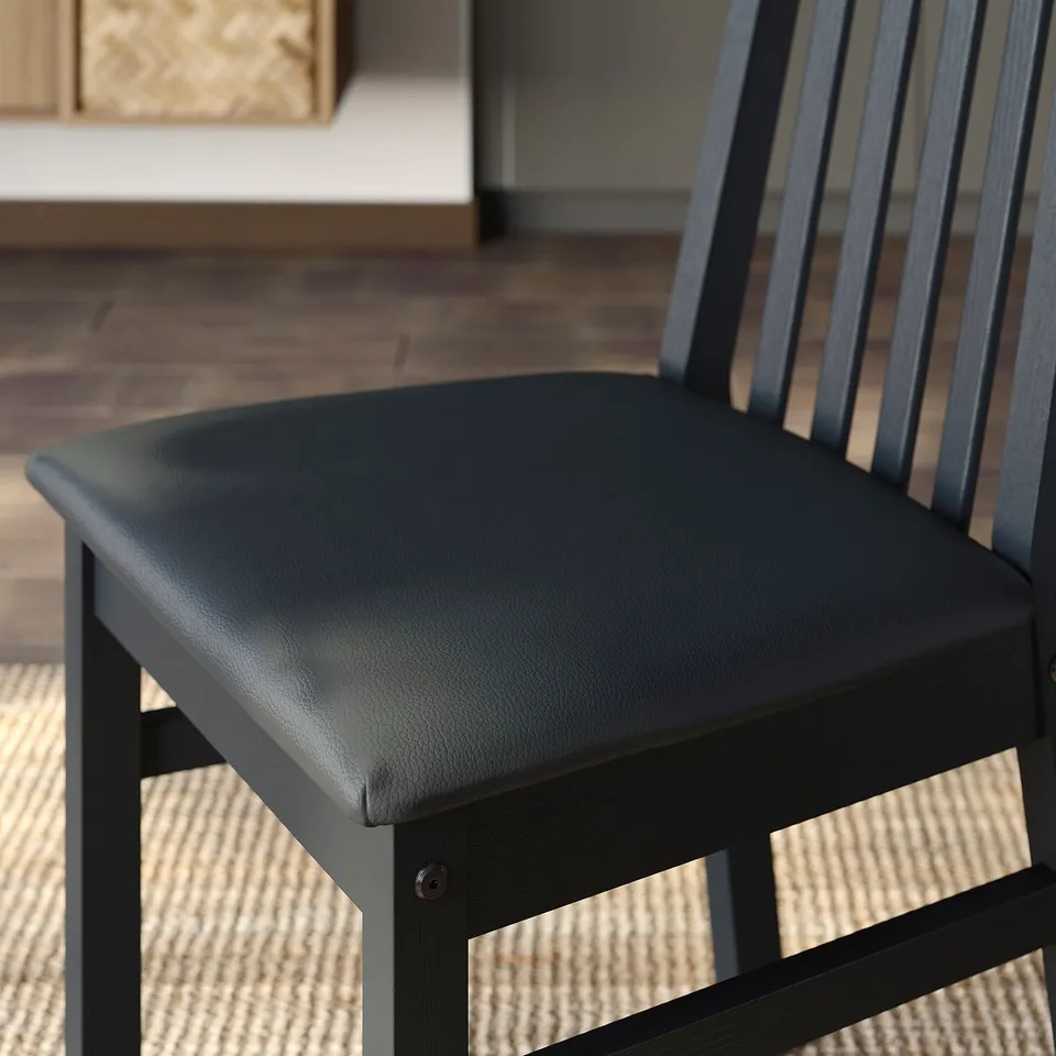 ÅLHULT / ÅLHULT Table and 4 chairs, black/brown/Bomstad black black, 120/170x80 cm