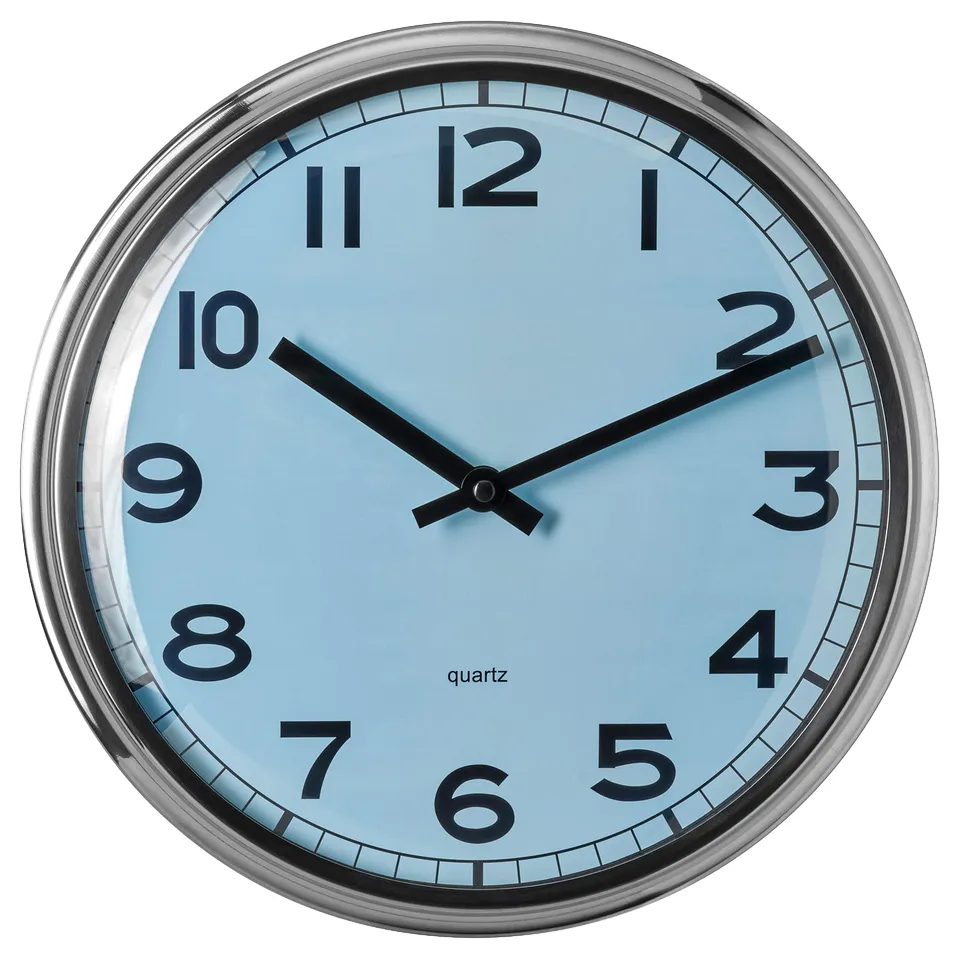 PUGG Wall clock, stainless steel/turquoise, 32 cm