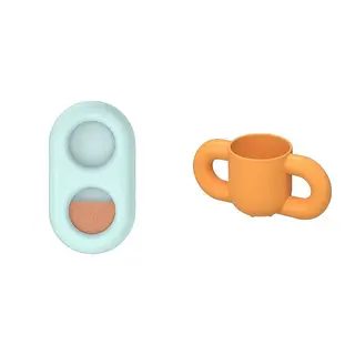 HUMLESJÖN set: timer with suction cup + mug