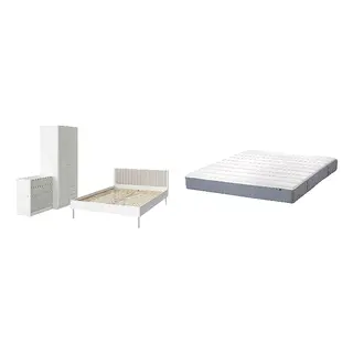 BRUKSVARA/VESTERÖY Bed with 20cm thick mattress, pocket sprung, foam, extra firm