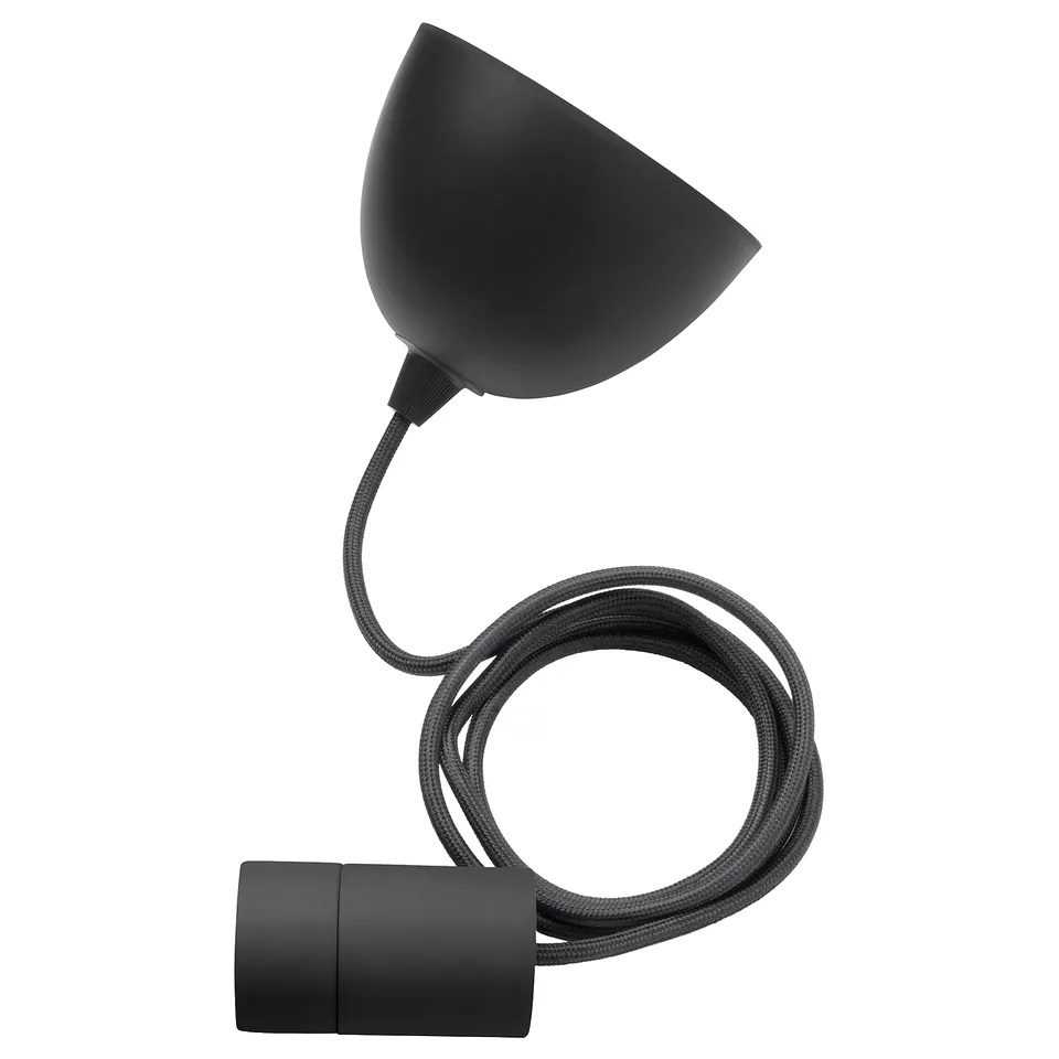 The SUNNEBY lamp in black. It includes a flexible cord and a modern design, ideal for diy lamps.
