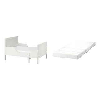 SUNDVIK/ÖMSINT set: ext bed frame with slatted bed base + pocket spring mattress for ext bed