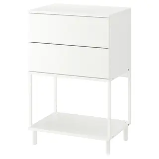 PLATSA chest of 2 drawers, white/Fonnes, Width 60 x Depth 42 x Height 93 cm