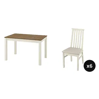 ÅLHULT set: extendable table + chair x6