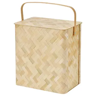 SOLUPPGÅNG cool basket, bamboo, Height 36 x Length 34 x Width 22.5 cm