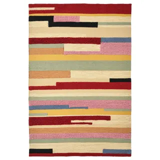 BRÖNDEN rug, low pile, handmade multicolour/red, 170x240 cm