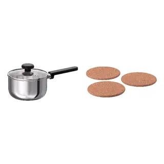 HEAT/MIDDAGSMAT set: saucepan with lid + pot stand