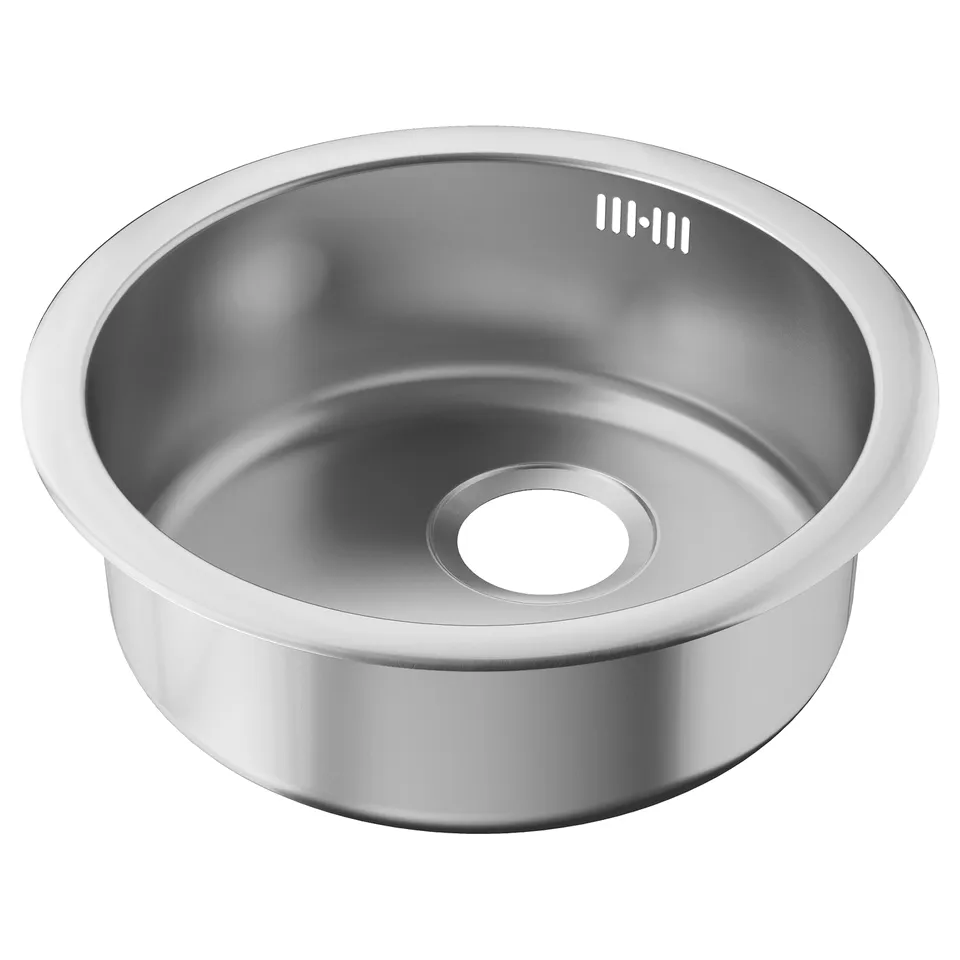 BOHOLMEN stainless steel round sink.