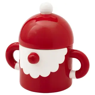 VINTERFINT bowl with lid, Santa Claus red, 10 cm