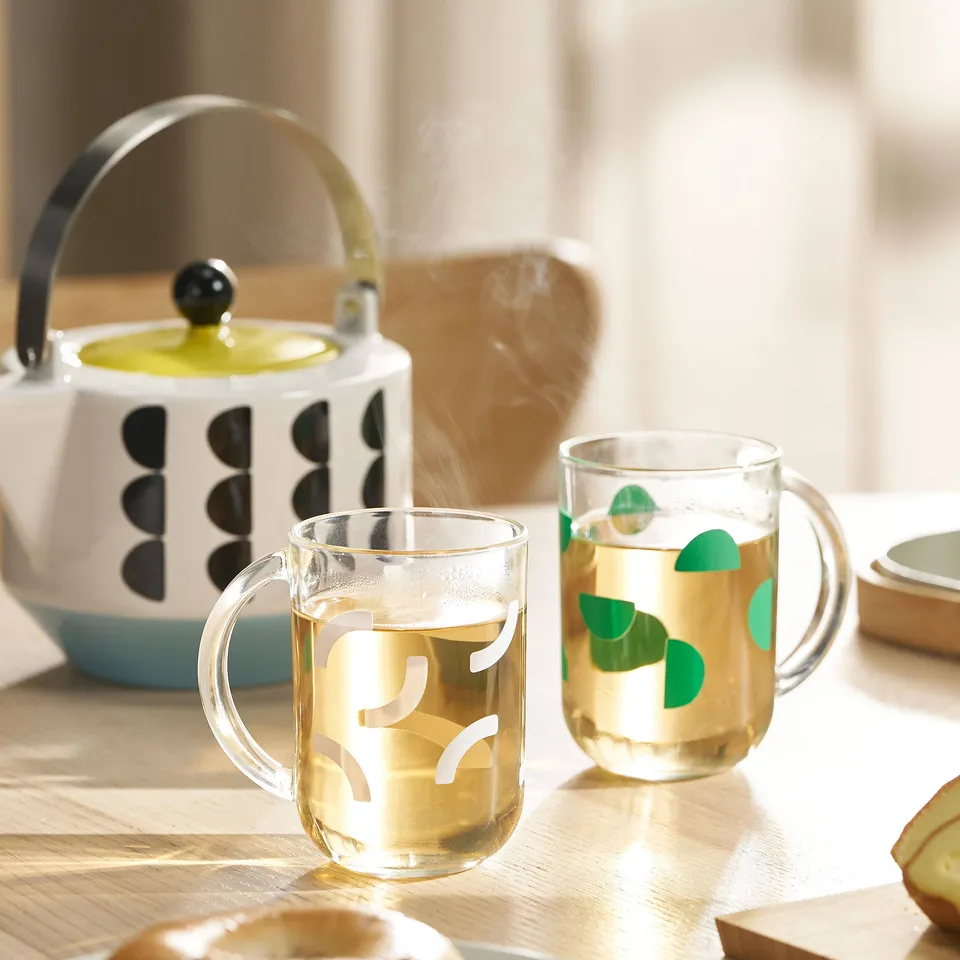 teapot x1 + mug x2(white/green), photo 1