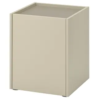 PLÖJKER bedside table, grey-beige, 41x41x50 cm