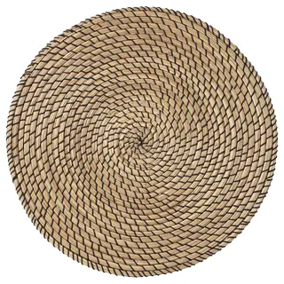 LÄTTAD place mat, seagrass/black, 37 cm