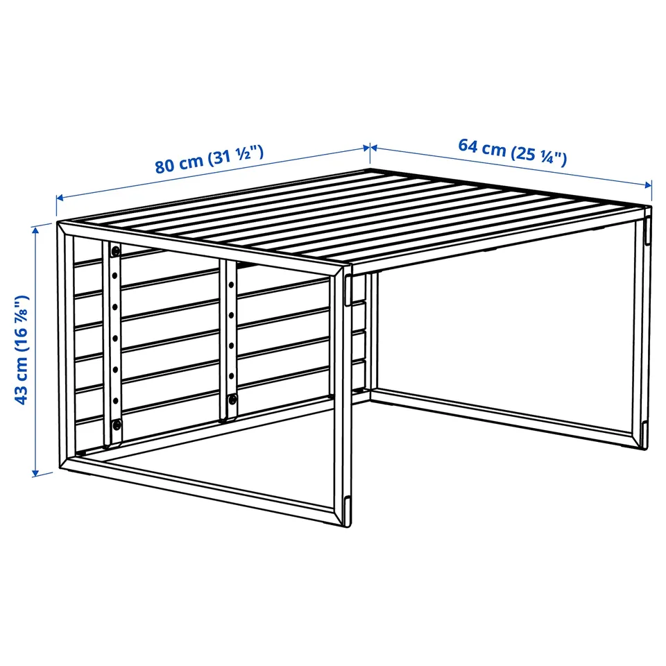 Illustration with measurements for the product: HÅKANSKÄR.