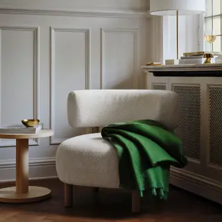 STOCKHOLM set: armchair + side table + throw