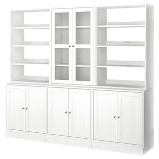 HAVSTA storage combination w glass doors, white, 243x47x212 cm