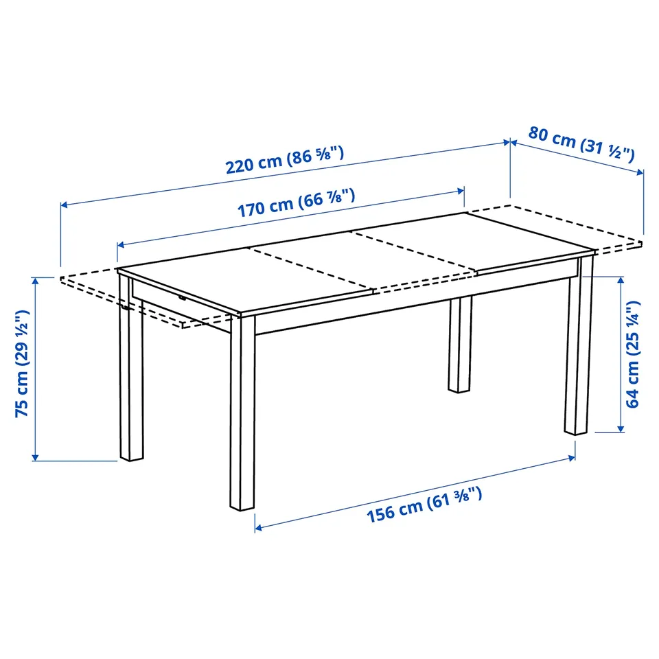 ÅLHULT / NORDMANSSKÄR Table and 6 chairs, beige/brown/Tonerud grey black, 170/220x80 cm