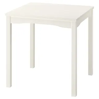 HAUGA table, white/birch veneer, 74x74 cm