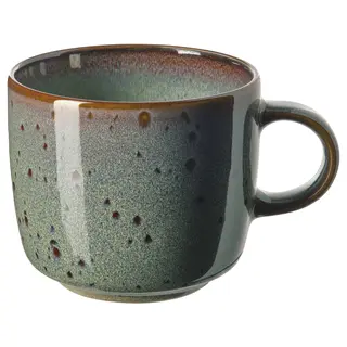 GLADELIG mug, beige-green, 37 cl