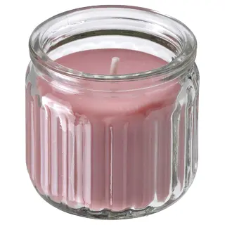 HÖKGÖK scented candle in glass, Red berries light pink, 12 hr