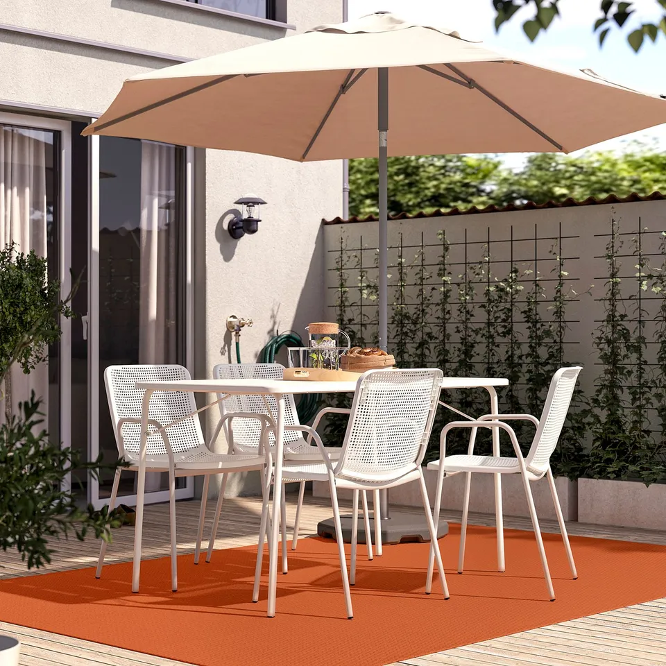 MORUM Rug flatwoven, in/outdoor, orange, 160x230 cm