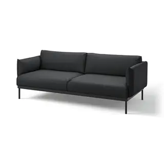 ÄPPLARYD 3-seat sofa, Gunnared black/grey, Depth 93 x Width 231 cm