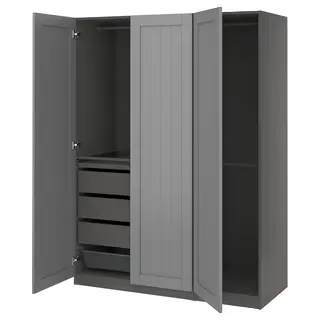 PAX / GULLABERG wardrobe combination, dark grey/grey, 150x60x201 cm