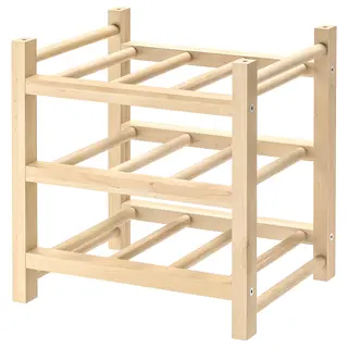 HUTTEN 9-bottle wine rack, solid wood, Width 33 x Depth 30 x Height 34 cm