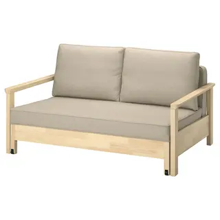 TORNSBORG 2-seat sofa-bed, Naggen beige/pine, Depth 95 x Height 82 x Width 154 cm