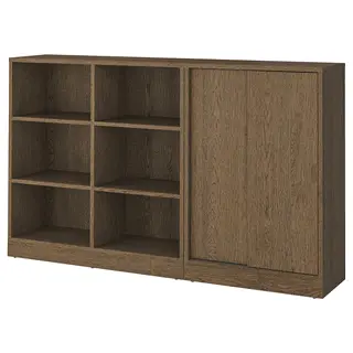TONSTAD storage combination, brown stained oak veneer, 202x37x120 cm