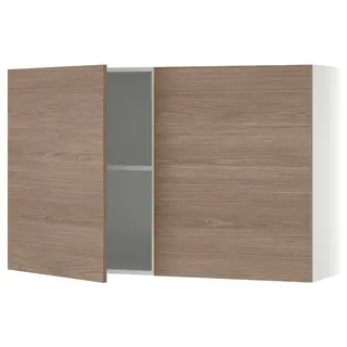 KNOXHULT wall cabinet with doors, wood effect/grey, 120x75 cm