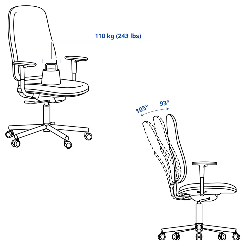 part: SMÖRKULL office chair with armrests