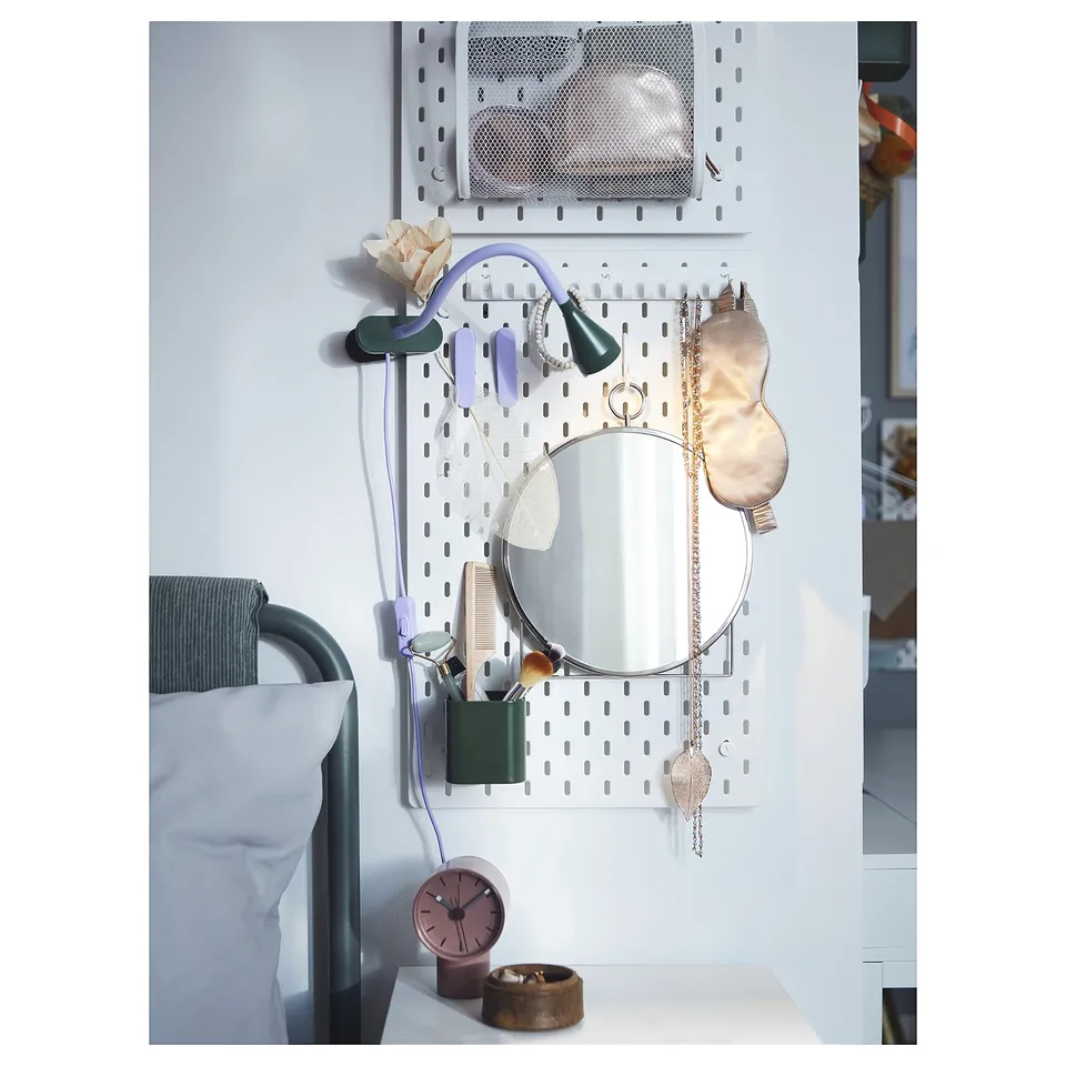 NÄVLINGE LED clamp spotlight, lilac/dark green