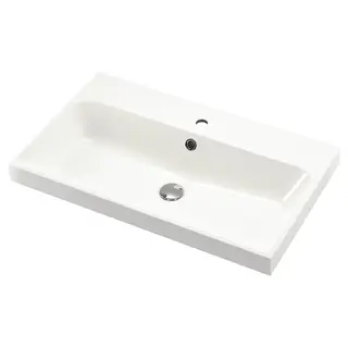 BACKSJÖN wash-basin, white, 80x48 cm