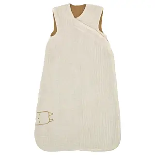GULDVÄVARE sleep bag, beige/dark yellow, 0-6 months