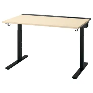 MITTZON desk, birch veneer/black, 120x80 cm