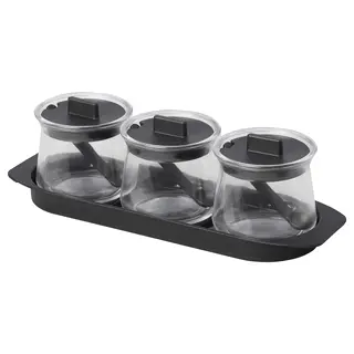 CELEBRERA 3-piece spice jar set, glass, Height 12 cm