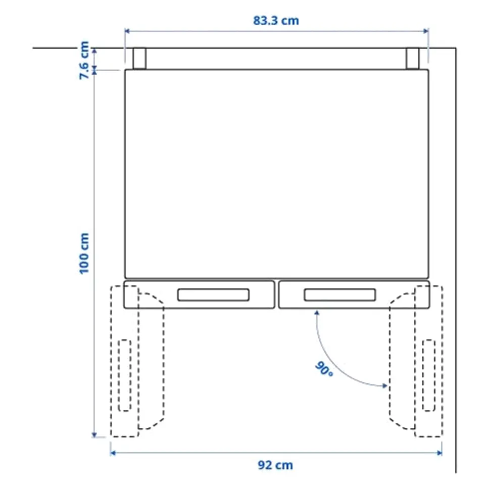 Illustration with measurements for the product: RIBBENÅS.