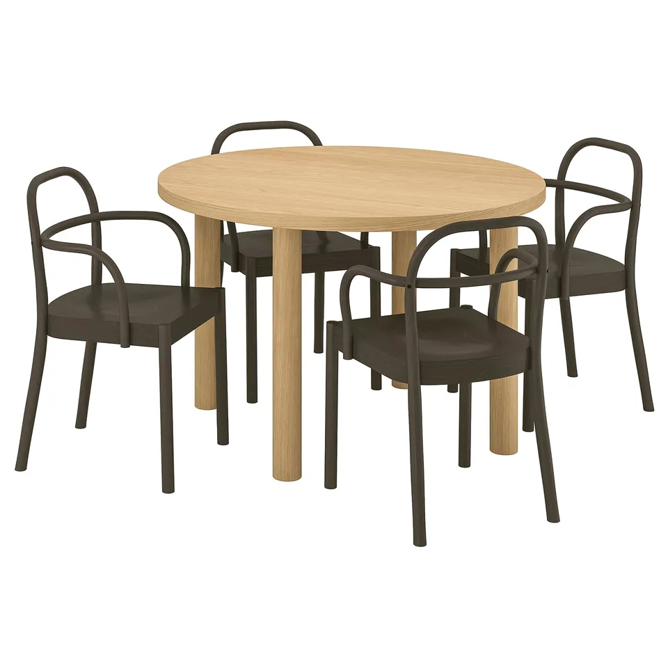 part: STOCKHOLM 2025 / STOCKHOLM 2025 table and 4 chairs with armrests