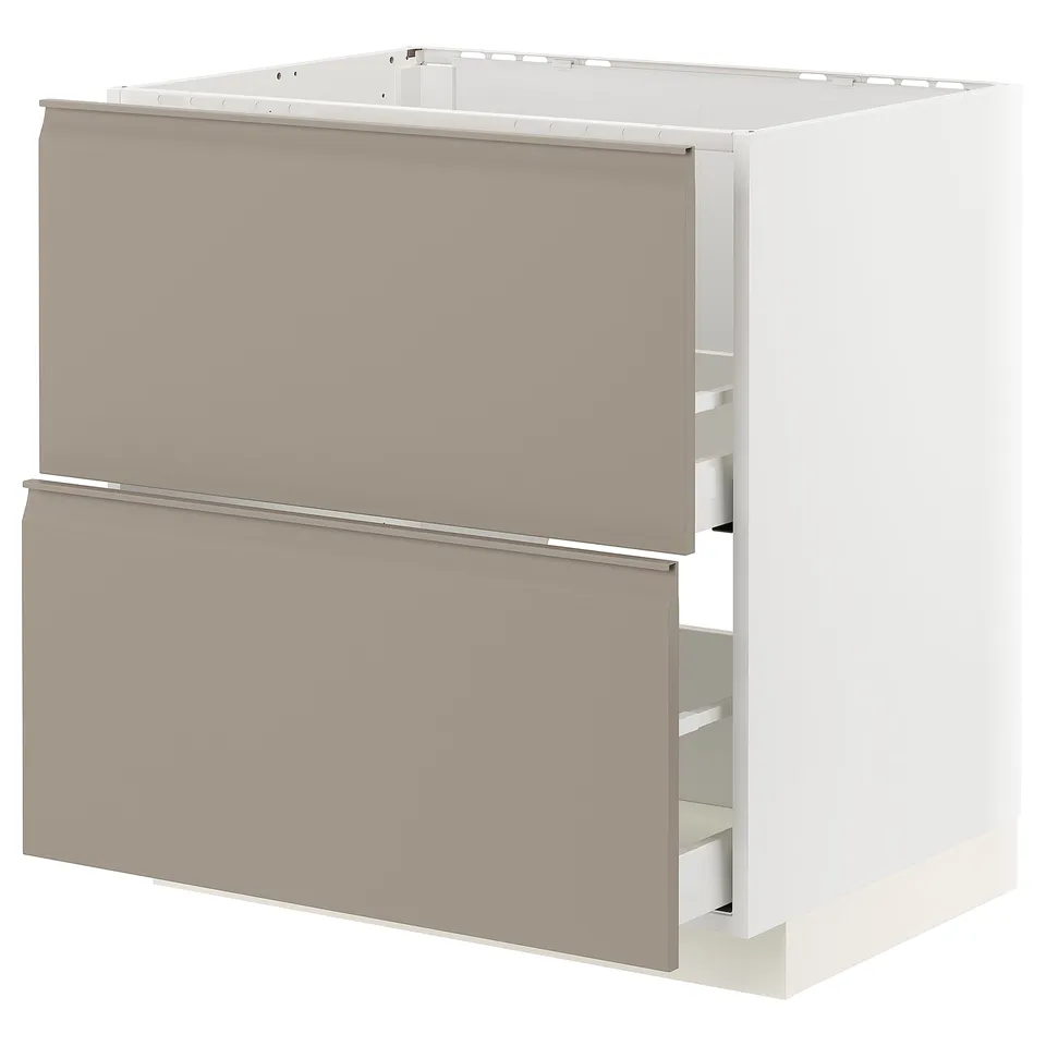 METOD kitchen cabinet, matte grey-beige, sleek design, with integrated handle, durable particleboard, steel runners.
