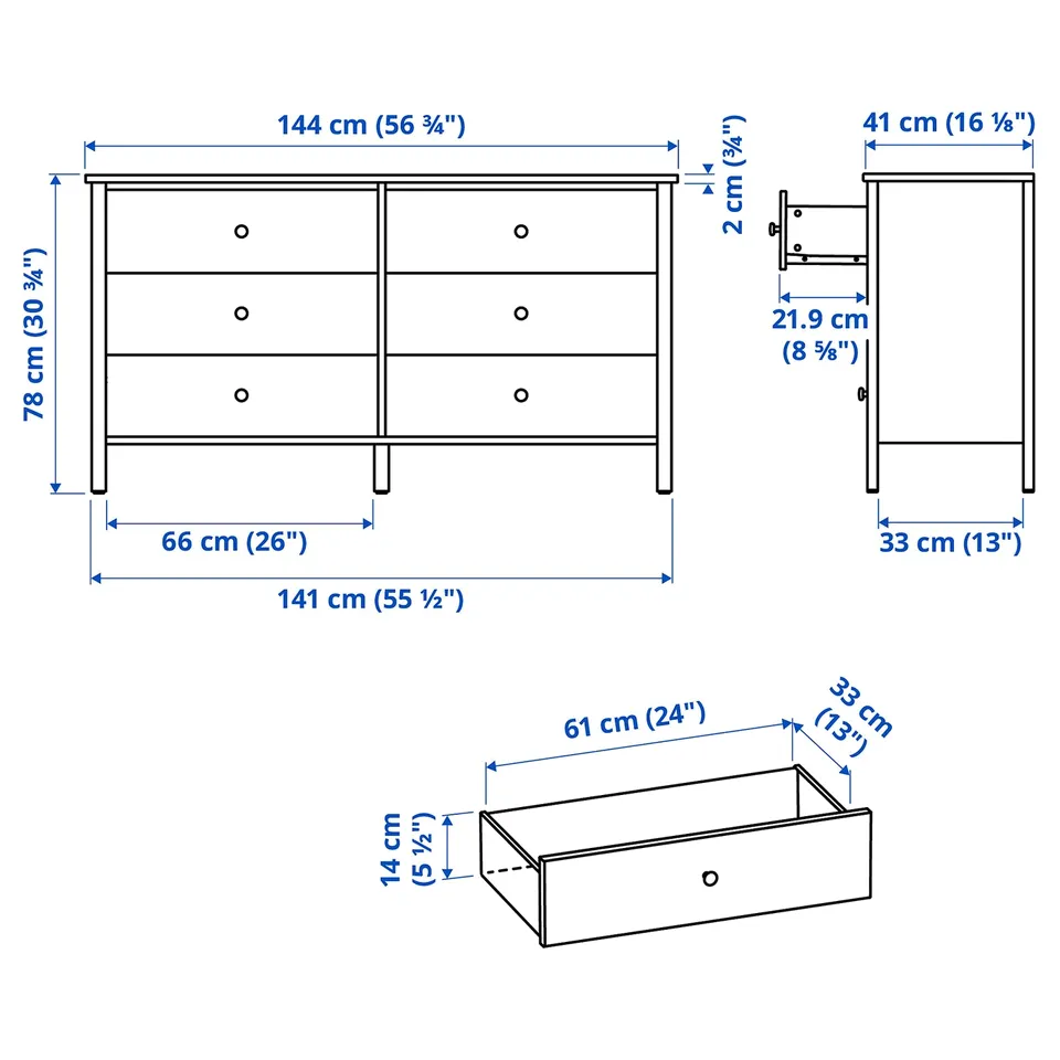 Illustration with measurements for the product: KILBERGET.