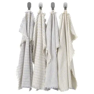 VÄLVÅRDAD tea towel, white/blue patterned, 45x60 cm