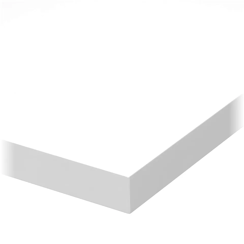 Modern, minimalist desk with clean, white surface and modern design. Ideal for any room with sleek, practical storage.