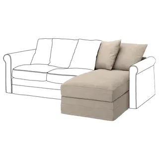 GRÖNLID cover for chaise longue section, Hillared beige