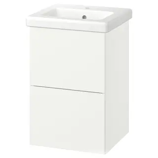 ENHET / TVÄLLEN wash-stnd w drawers/wash-basin, white, 44x43x65 cm