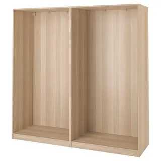 PAX 2 wardrobe frames, white stained oak, Width 199.6 x Depth 58.0 x Height 201.2 cm
