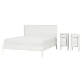 GULLABERG bedroom furniture, set of 3, white, 150x200 cm