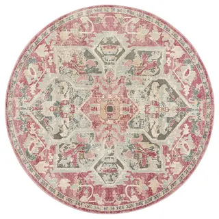 JÄRNVÄG rug, low pile, ornament pattern pink/beige, 195 cm