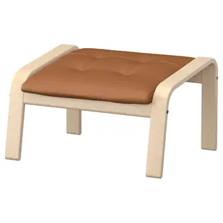 POÄNG footstool, birch veneer/Grann golden-brown, Width 68 x Depth 54 x Height 39 cm